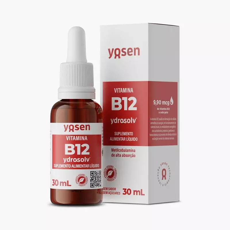 Vitamina B12 Ydrosolv 30ml - Sem sabor e sem açúcar