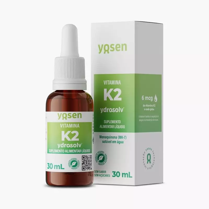Vitamina K2 Menaquinona Ydrosolv - Sem sabor e sem açúcar